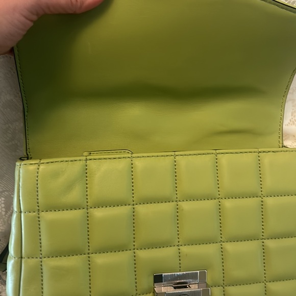 Michael Kors Soho Leather Quilted Chain Shoulder Bag in Lime Green - Picture 10 of 16